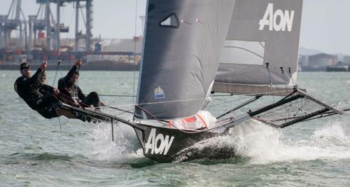 Aon Racing 18ft Skiff The Aon Racing 18 Foot Skiff in full flight! © SW